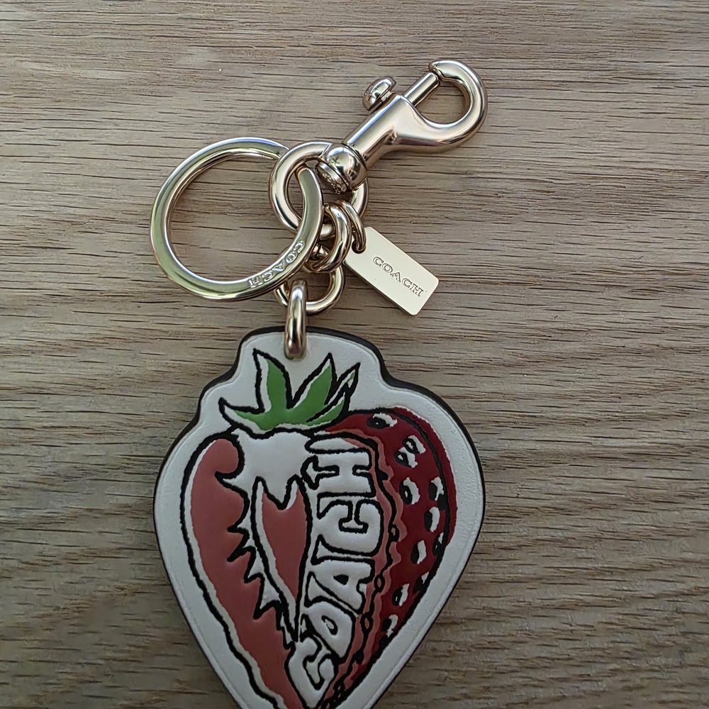 New Coach Strawberry Keychain